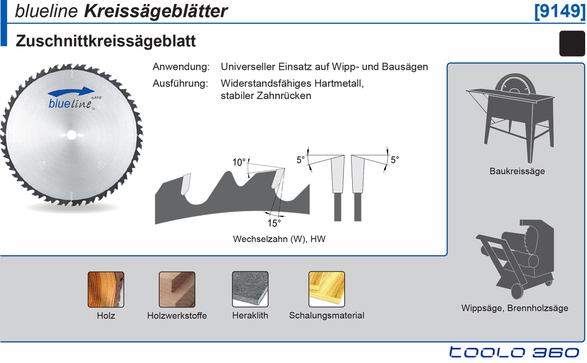 AKE 9149 Zuschnitt-Kreissägeblätte