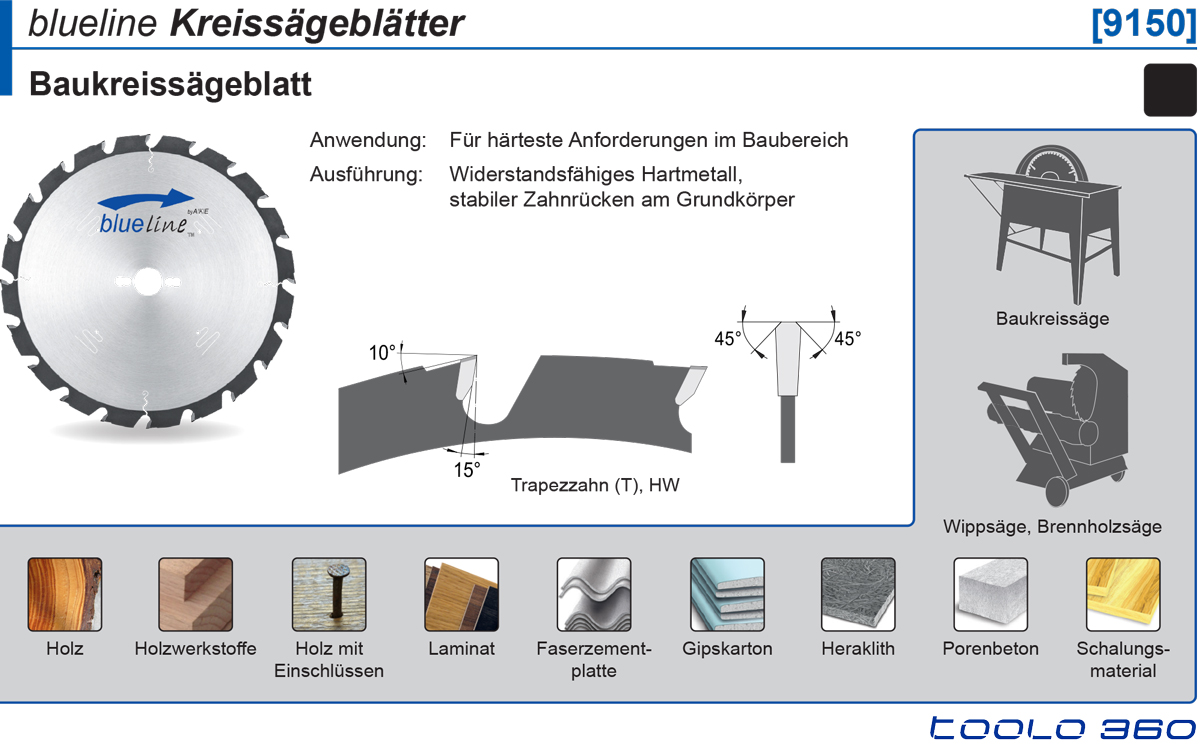 AKE 9150 Bau-Kreissägeblätter